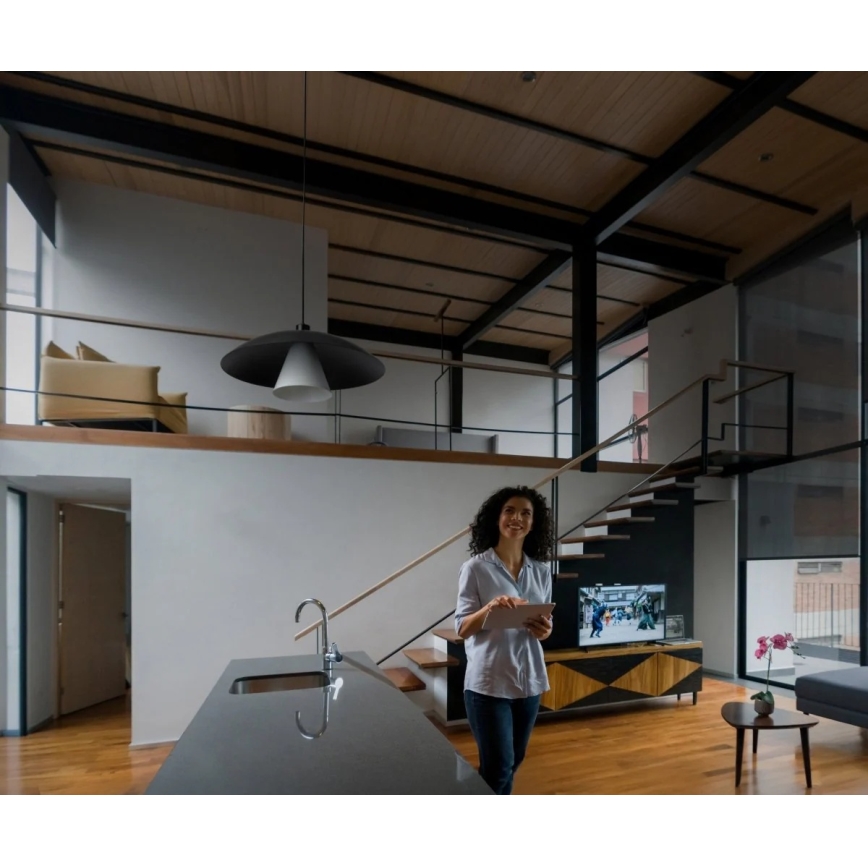 Osram - Luster na lanku DECOR FLYING MUSHROOM 1xE27/25W/230V Ø 50 cm čierna