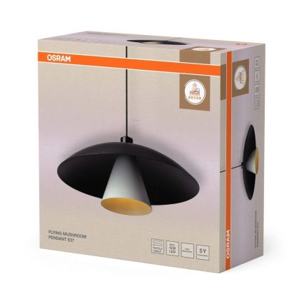 Osram - Luster na lanku DECOR FLYING MUSHROOM 1xE27/25W/230V Ø 50 cm čierna