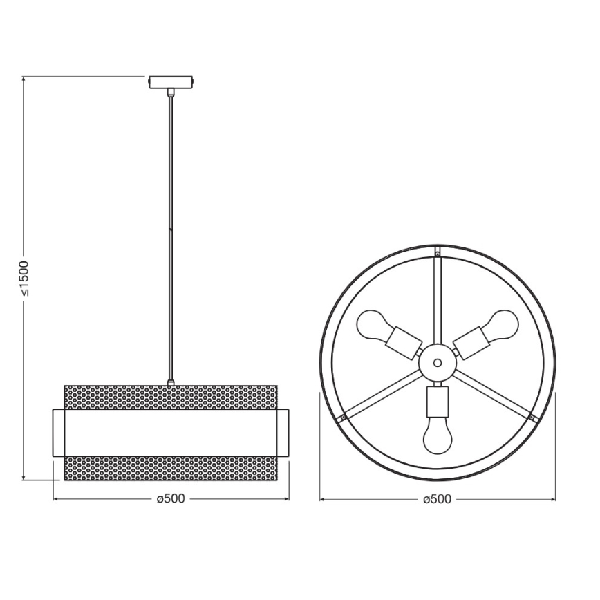 Osram - Luster na lanku DECOR HORNET 3xE27/10W/230V pr. 50 cm čierna/zlatá