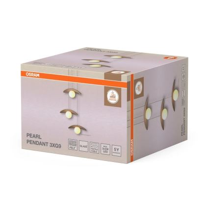 Osram - Luster na lanku DECOR PEARL 3xG9/5W/230V béžový