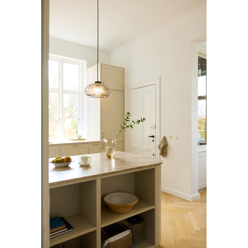 Osram - Luster na lanku DECOR SMOKE 1xE27/12W/230V Ø 28 cm čierna/dymovo sivá