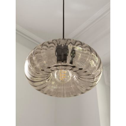 Osram - Luster na lanku DECOR SMOKE 1xE27/12W/230V Ø 28 cm čierna/dymovo sivá