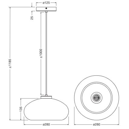 Osram - Luster na lanku DECOR SMOKE 1xE27/12W/230V Ø 28 cm čierna/dymovo sivá
