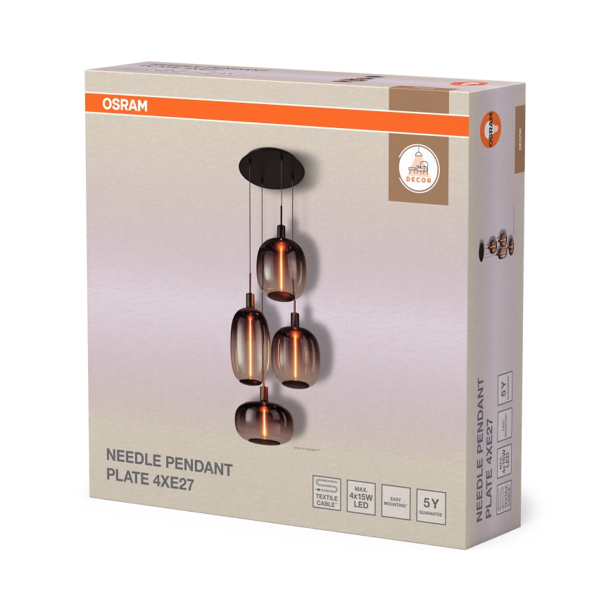 Osram - Napájací kábel NEEDLE PENDANT 4xE27/25W/230V antracit