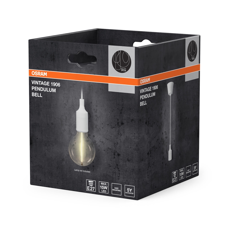 Osram - Napájací kábel PENDULUM BELL 1xE27/15W/230V biela