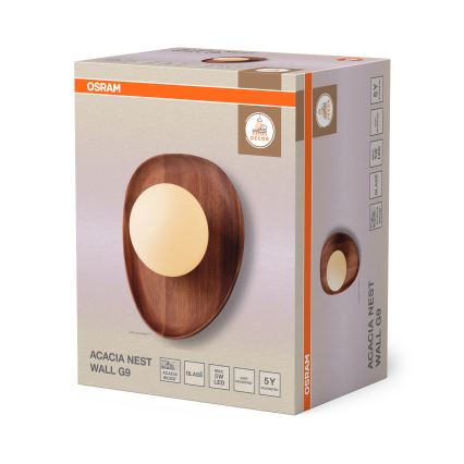 Osram - Nástenné svietidlo ACACIA NEST 1xG9/5W/230V akácia