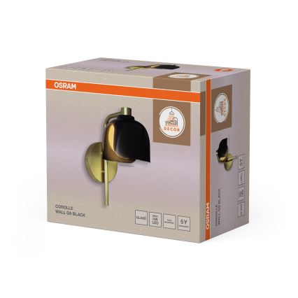 Osram - Nástenné svietidlo DECOR COROLLE 1xG9/20W/230V čierna/zlatá