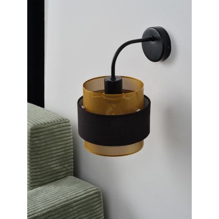 Osram - Nástenné svietidlo DECOR HORNET 1xE27/10W/230V čierna/zlatá