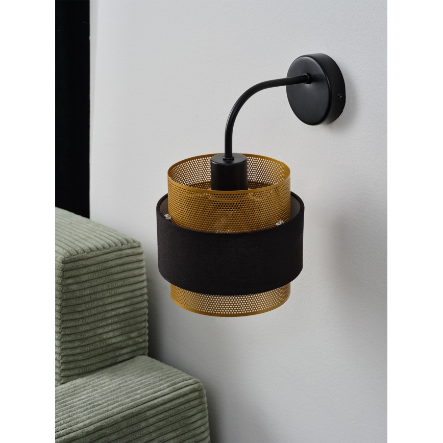 Osram - Nástenné svietidlo DECOR HORNET 1xE27/10W/230V čierna/zlatá