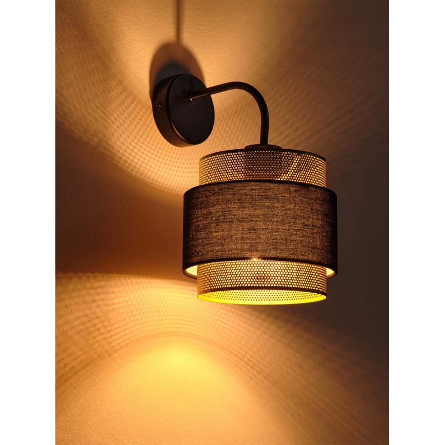 Osram - Nástenné svietidlo DECOR HORNET 1xE27/10W/230V čierna/zlatá