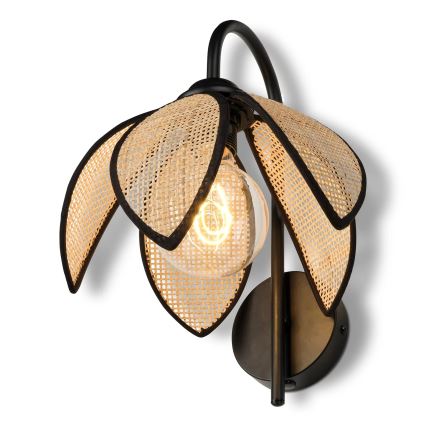 Osram - Nástenné svietidlo DECOR RATTAN 1xE27/15W/230V béžová/čierna