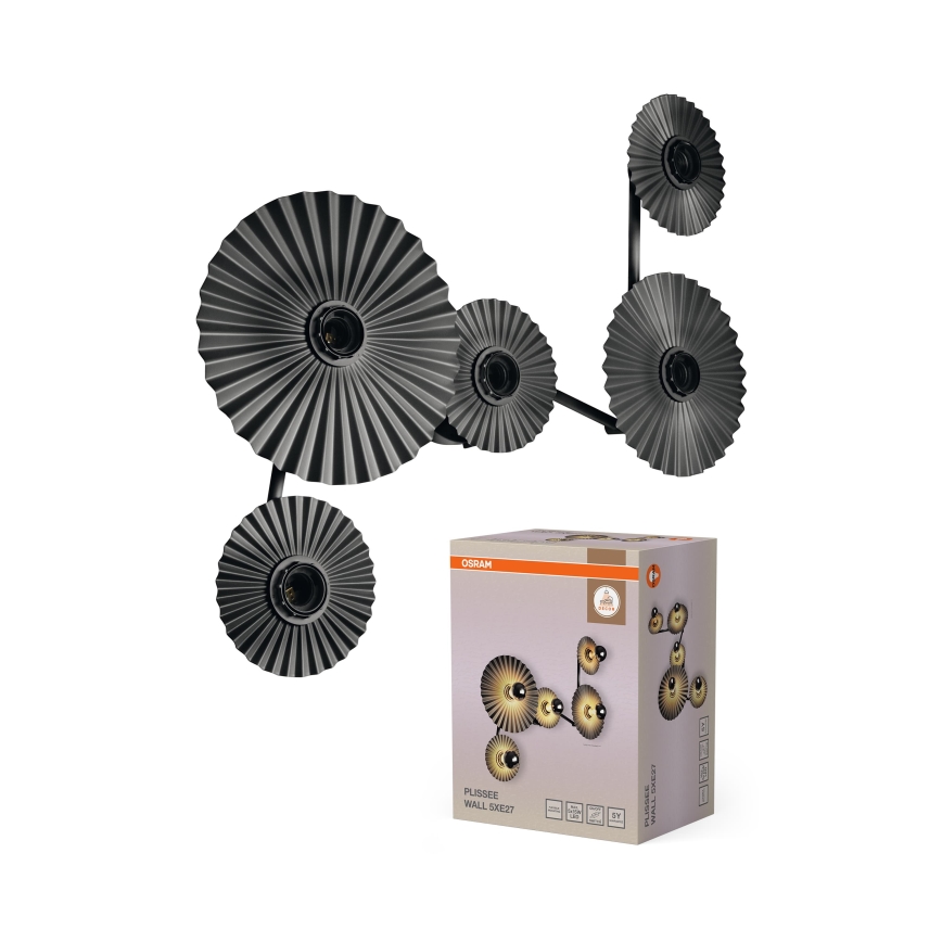 Osram - Nástenné svietidlo PLISSEE 5xE27/15W/230V antracit