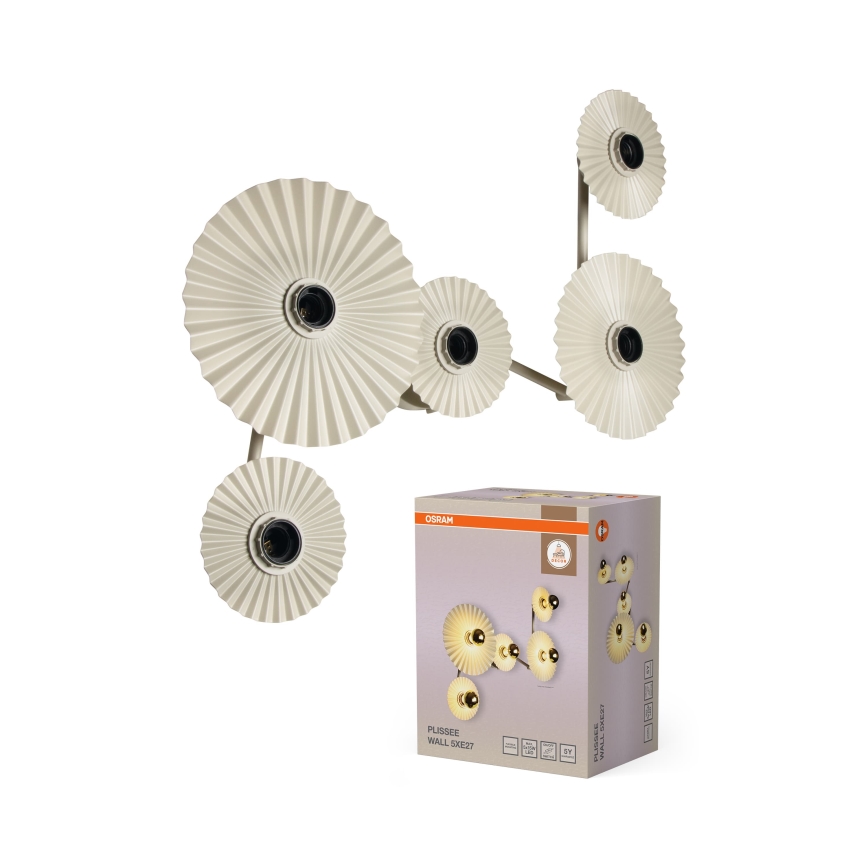 Osram - Nástenné svietidlo PLISSEE 5xE27/15W/230V krémové