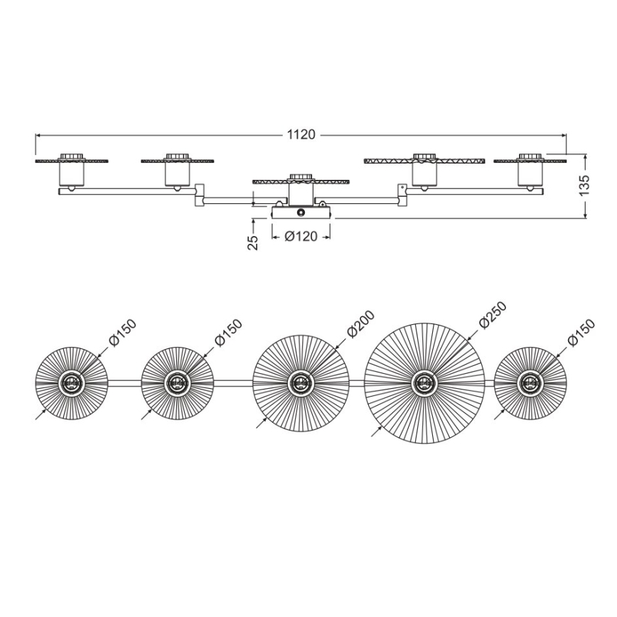 Osram - Nástenné svietidlo PLISSEE 5xE27/15W/230V krémové