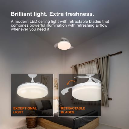 Osram - LED stmievateľné stropné svietidlo s ventilátorom PONIENTE LED/36W/230V 3000/4000/6500K + diaľkové ovládanie