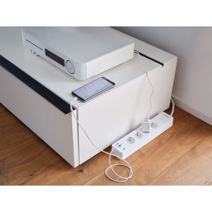 Osram - Predlžovací kábel SMART+ 4Z typ F + 2xUSB-A + 2xUSB-C Wi-Fi