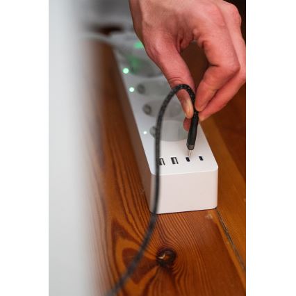 Osram - Predlžovací kábel SMART+ 4Z typ F + 2xUSB-A + 2xUSB-C Wi-Fi
