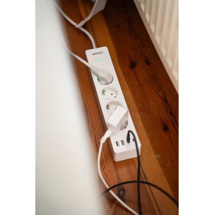Osram - Predlžovací kábel SMART+ 4Z typ F + 2xUSB-A + 2xUSB-C Wi-Fi