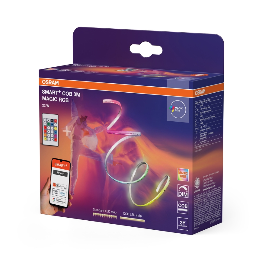 Osram - LED RGB Stmievateľný pásik SMART+ MAGIC 3m LED/22W/230V Wi-Fi + diaľkové ovládanie