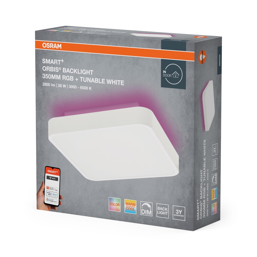 Osram - LED RGBW Stmievateľné stropné svietidlo SMART+ ORBIS LED/28W/230V 35x35 cm 2700-6500K Wi-Fi