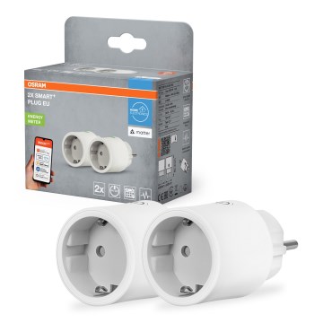 Osram - SADA 2x Inteligentná zásuvka SMART+ MATTER SCHUKO 2300W/230V/10A Wi-Fi biela