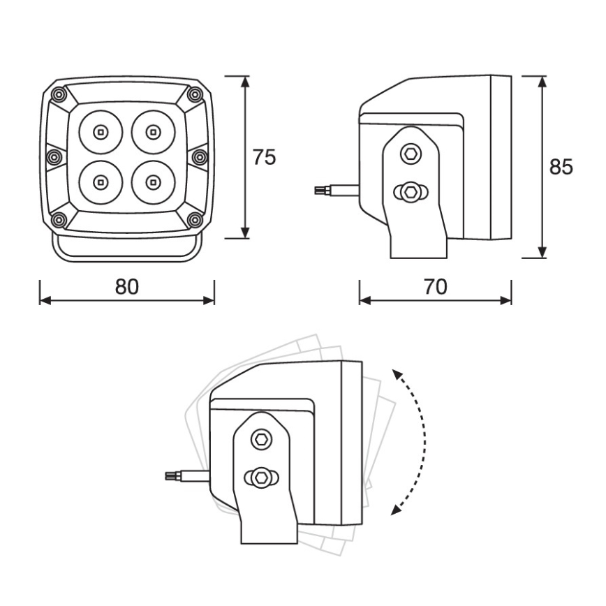 Osram - sada 2 ks LED bodových svietidiel do vozidla LEDRIVING WL VX80-SP LED/20W/12/24V 6000K IP67