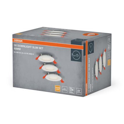 Osram - Sada 3 ks LED zapustených stropných svietidiel SLIM LED/4,5W/230V
