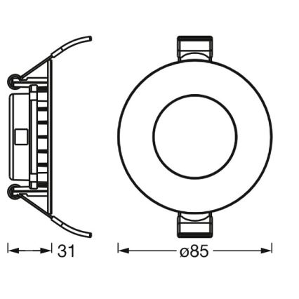 Osram - Sada 3 ks LED zapustených stropných svietidiel SLIM LED/4,5W/230V
