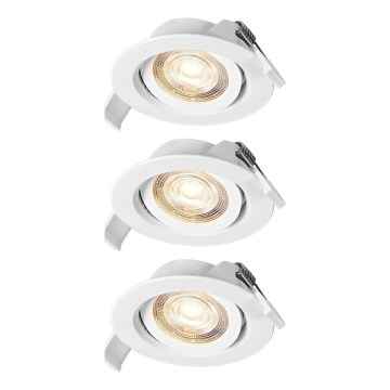 Osram - Sada 3 ks stmievateľných podhľadových svietidiel SPOT LED/4,9W/230V 2700K, priemer 8,7 cm, biela