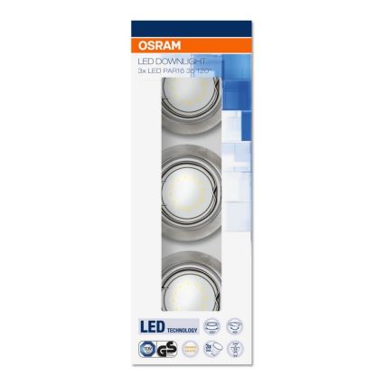 Osram - SADA 3x LED Podhľadové svietidlo 3xGU10/3W/230V