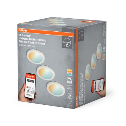Osram - SADA 3 ks stmievateľných LED podlinkových svietidiel SMART+ LED/6,5W/230V 3000-6500K Wi-Fi