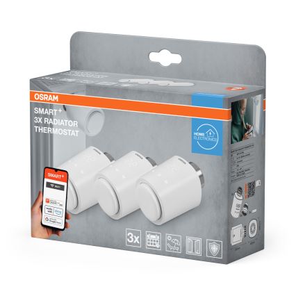 Osram - SADA 3x Termostatické hlavice SMART+ 3xAA Wi-Fi