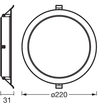 Osram - Sada 6× zapustených stropných LED svietidiel ESSENTIAL LED/18W/230V 4000K, priemer 22 cm, biela