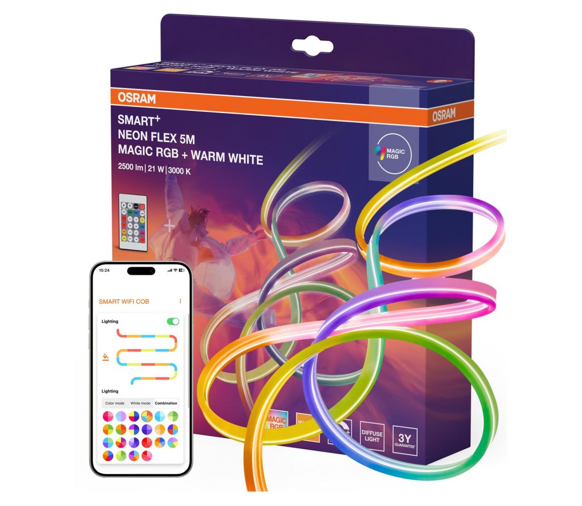 Osram - SMART+ MAGIC vonkajší stmievateľný LED pás RGBW 5 m, 21 W, 230 V, Wi-Fi + diaľkové ovládanie 4099854475559