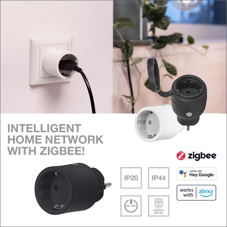 Osram - SMART+ SCHUKO inteligentná zásuvka 2300W/230V/10A čierna