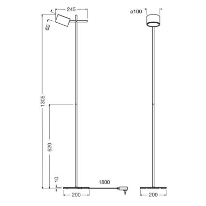 Osram - LED Stmievaná dotyková stojacia lampa DECOR KYOTO LED/12W/230V CRI 90 čierna