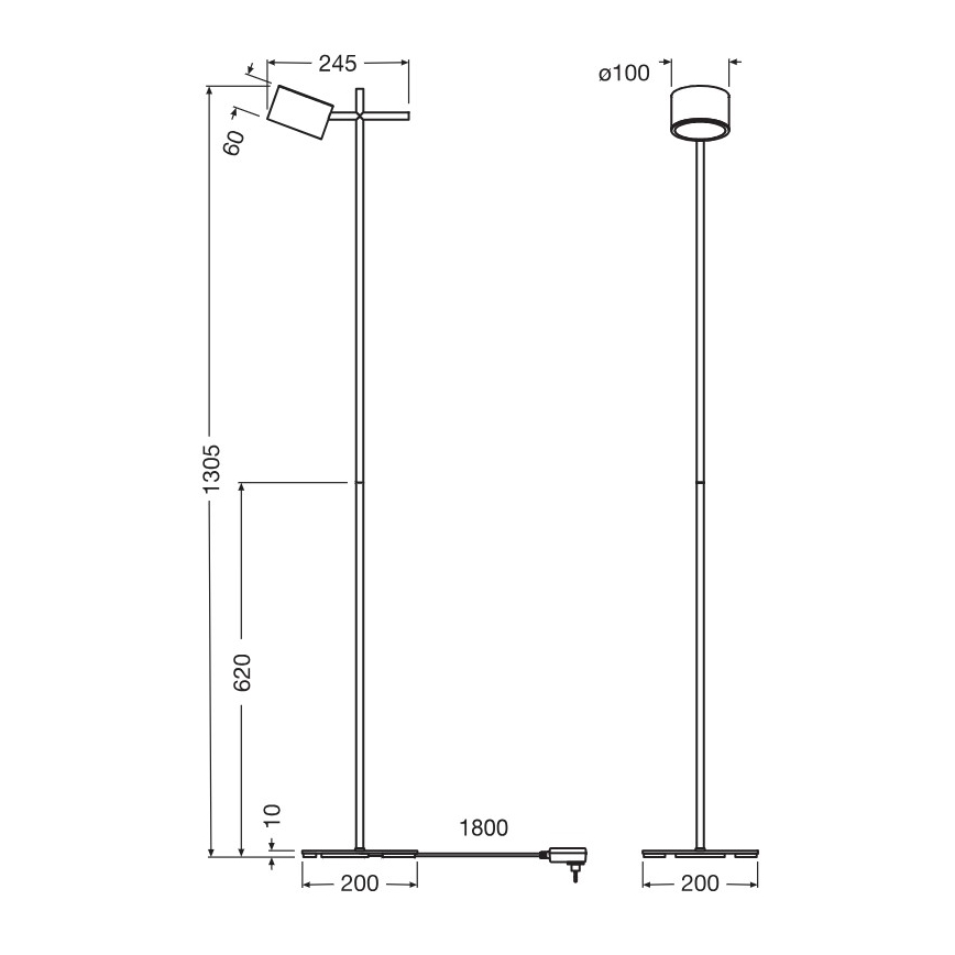 Osram - LED Stmievaná dotyková stojacia lampa DECOR KYOTO LED/12W/230V CRI 90 čierna