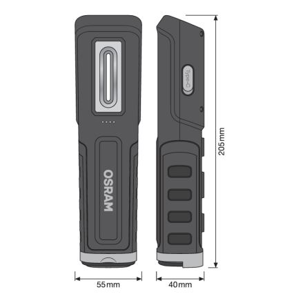 Osram - LED stmievateľná nabíjateľná baterka LEDINSPECT WIRE-FREE PRO 600 LED/5W/3,7V IP54