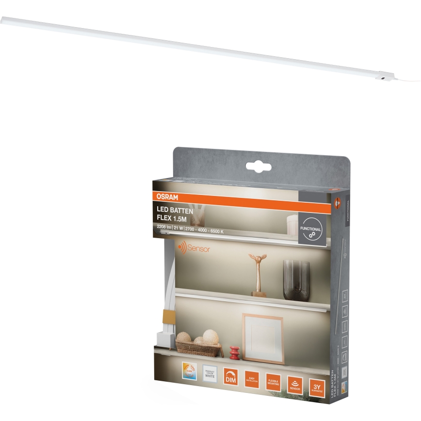 Osram - LED stmievateľné podlinkové svietidlo s pohybovým senzorom BATTEN LED/21W/230V 2700/4000/6500K 150,4 cm biela