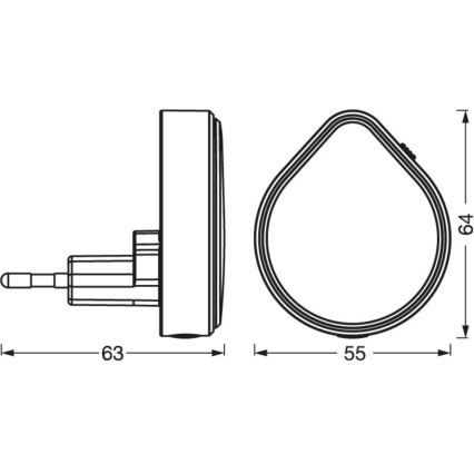 Osram - Stmievateľné LED orientačné svietidlo do zásuvky LUNETTA LED/0,5W/230V