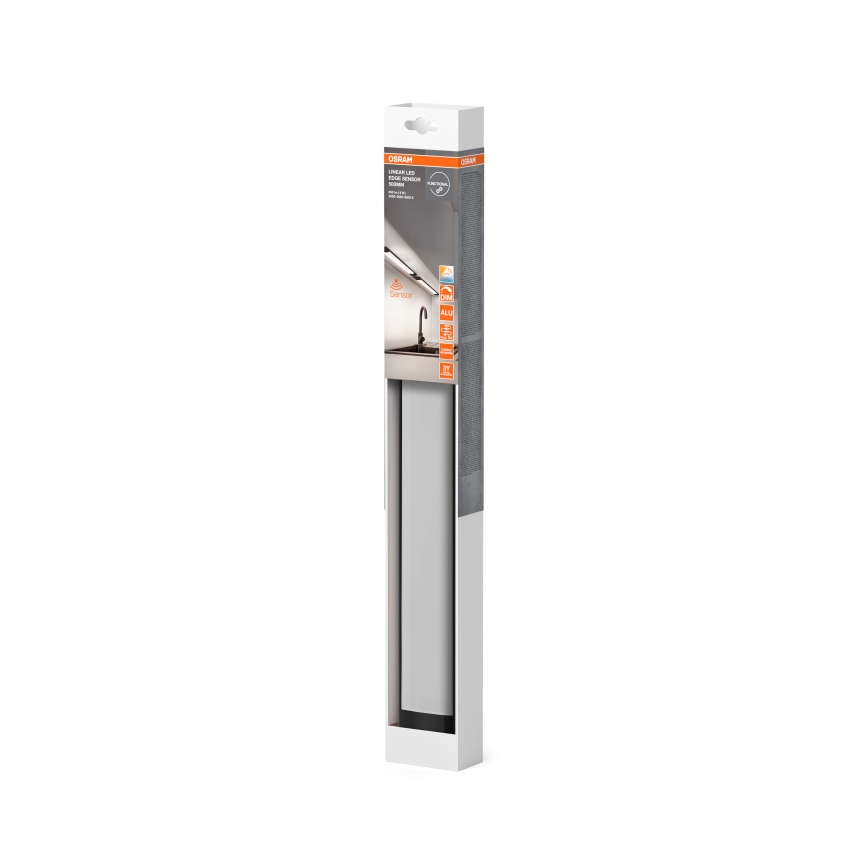 Osram - stmievateľné LED svietidlo pod skrinku so snímačom pohybu LINEAR EDGE LED/8W/230V 3000/4000/6500K 50 cm čierne