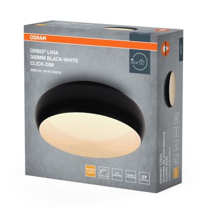 Osram - LED Stmievateľné stropné svietidlo ORBIS LIVIA LED/16W/230V pr. 30 cm čierna/biela