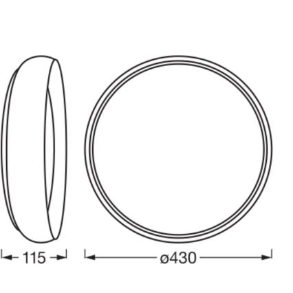 Osram - Stmievateľné LED stropné svietidlo ORBIS LIVIA LED/24W/230V priemer 43 cm čierna/biela
