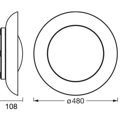 Osram - LED stmievateľné stropné svietidlo ORBIS PLATE LED/45W/230V priemer 48 cm zelená/čierna