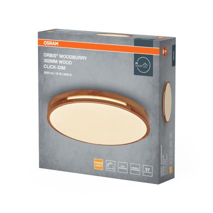 Osram – stmievateľné LED stropné svietidlo ORBIS WOODBURRY, 16 W, 230 V, priemer 30 cm