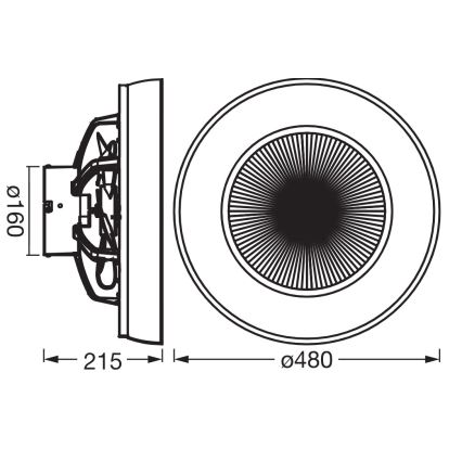 Osram - LED stmievateľné stropné svietidlo s ventilátorom CEILING FAN LED/49W/230V 2700-6500K biela/zlatá + diaľkové ovládanie