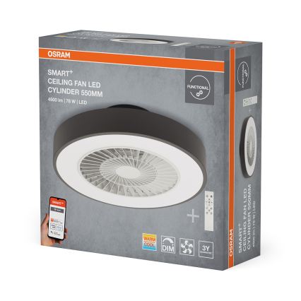 Osram - LED stlmiteľné stropné svietidlo s ventilátorom SMART+ LED/78W/230V 3000-6500K Wi-Fi + diaľkové ovládanie