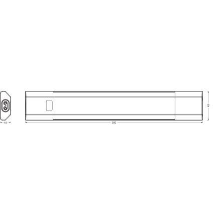 Osram - LED stmievateľné svietidlo pod linku so snímačom pohybu LINEAR EDGE LED/4W/230V 3000/4000/6500K 30 cm biela