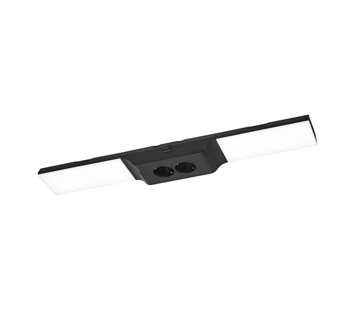 Osram - stmievateľné LED svietidlo pod linku so zásuvkami UNDERCABINET LED/10W/230V čierne 4099854463211
