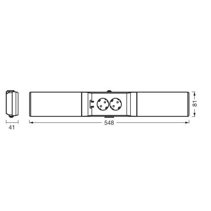 Osram - LED stmievateľné podlinkové svietidlo s zásuvkami UNDERCABINET LED/10W/230V 3000K 54,8 cm čierna